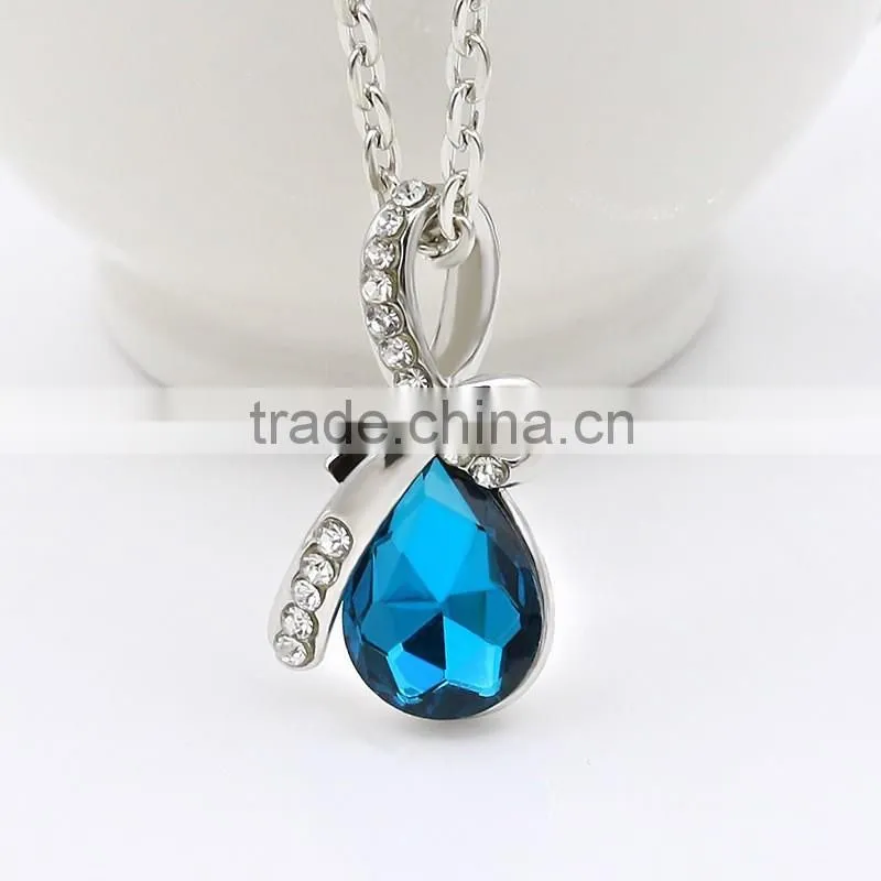 Angel tears girls jewelry wholesale crystal drop necklace