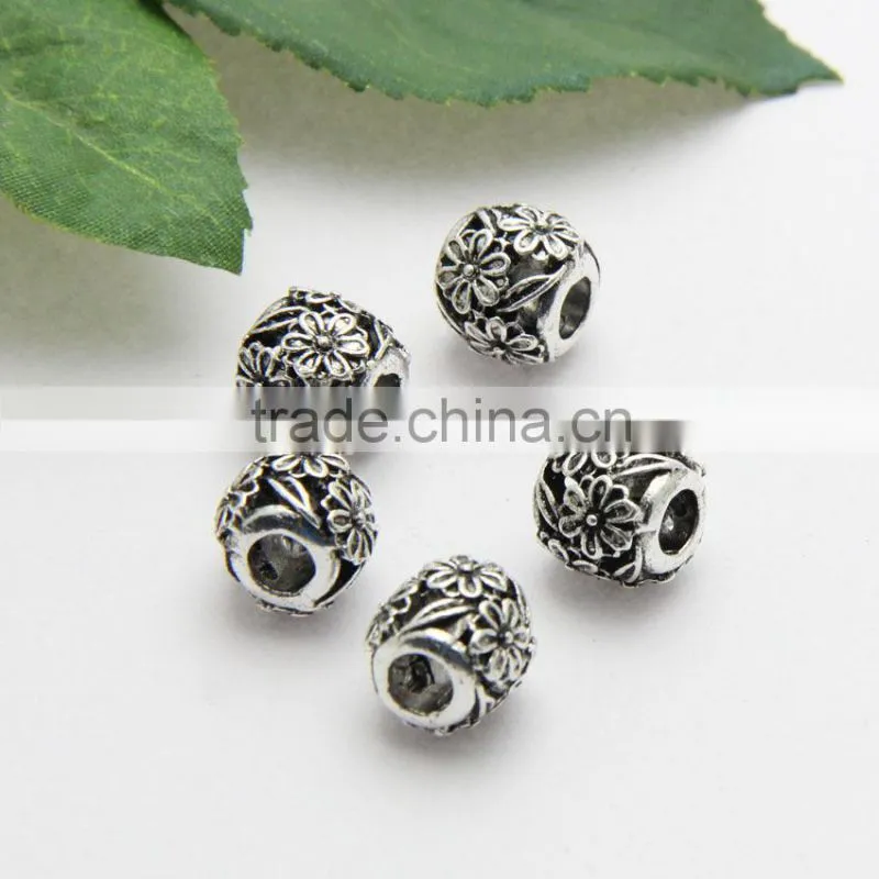 Anti-silver Hollowed-out Diy Zinc Alloy Bracelets and Necklaces Hole Beads