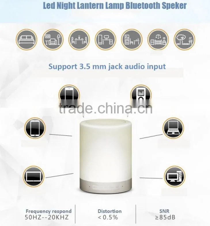 night light touch change color RGB warm white bluetooth speaker TF card DC5V for party outdoor living room child read package