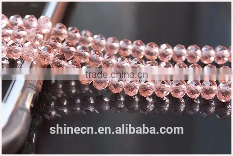 Pujiang wholesale factory price general colorful loose beads 4mm faceted roundelle glass crystal beads