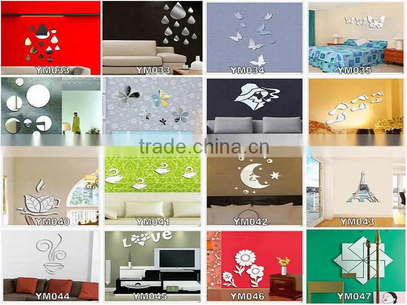 ALFOREVER football adhesive decor wall mirror sticker, acrylic mirror sticker,mirror sticker
