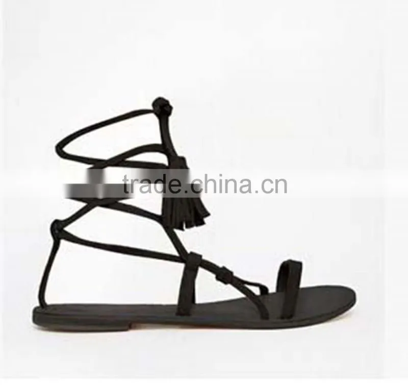 Italy Leather Shoes Women Fancy Flat Lady Simlpe Sandal Strap