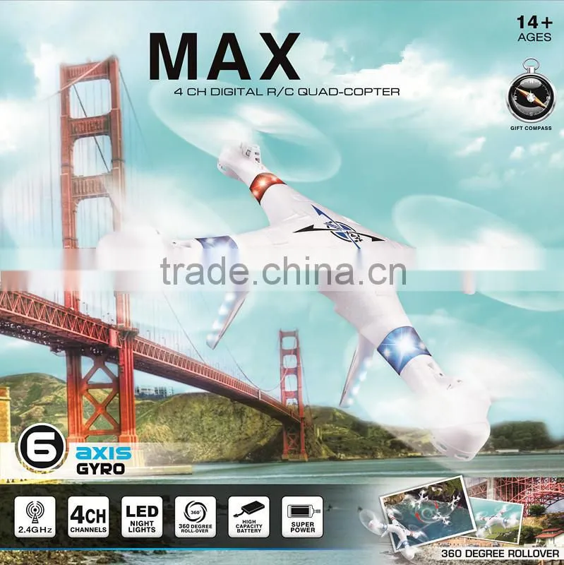 63cm Big hd camera quadrocopter,4ch 6 axis gyro flying camera drone with compass function