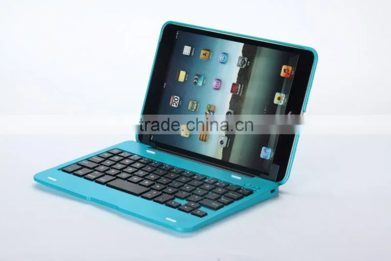 Hot selling Bluefinger keyboard case cover for iPad Mini with detacable cover,calmshell keyboard,