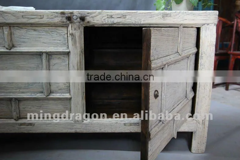 Chinese antique furniture elm wood shanxi white two door bedroom cabinet