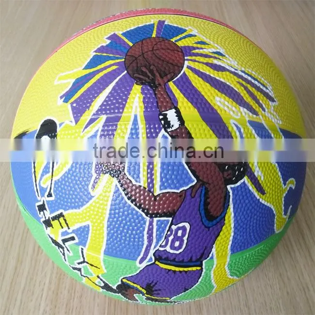 rubber basketball size 7 in bulk, alternating colored official size rubber basketball