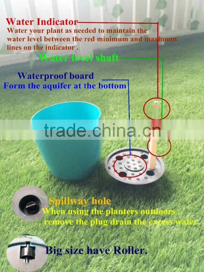 Hot selling garden plastic stacking plant pot with painting
