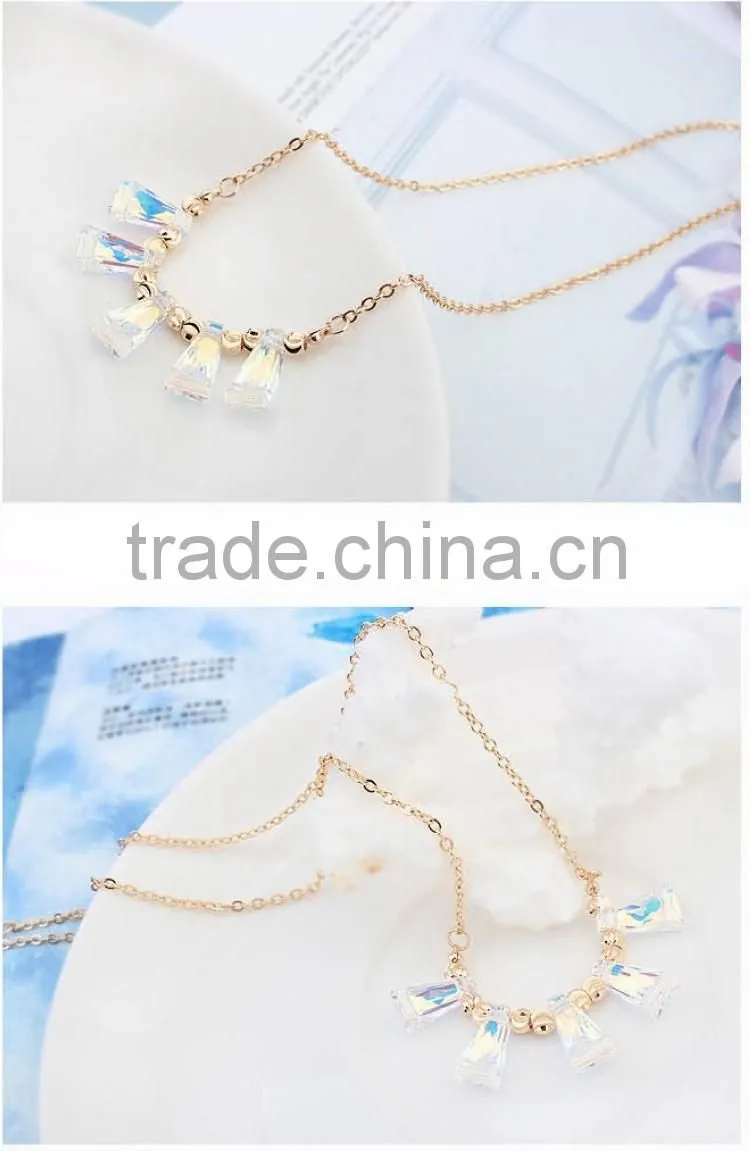 Facoty crystal punk necklace jewelry gold chain necklace
