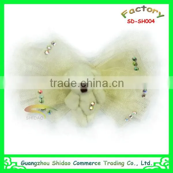 Flower lace chiffon trimming accessory high decoration wedding bridal chiffon flower hair accessories decoration
