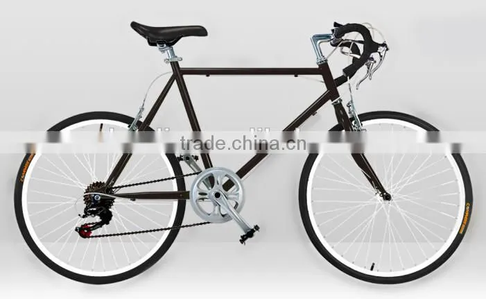 popular sale steel frame 24 inch 6 speed road bike made in China