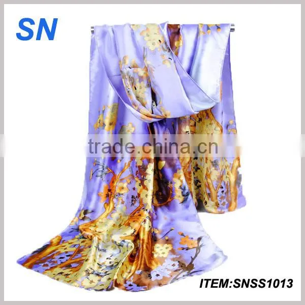 Wholesale 2014 winter fashionable stock pure silk scarf