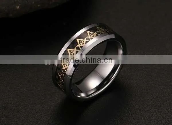 Vintage logo engraving masonic ring, generous masonic logo men's rings