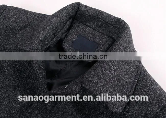 2015 Europe gentleman casual winter men's wool overcoat