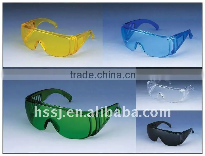 2016 medical safety glasses anti-dust & splash safety glasses adjustable safety glasses PC lens yellow safety glasses