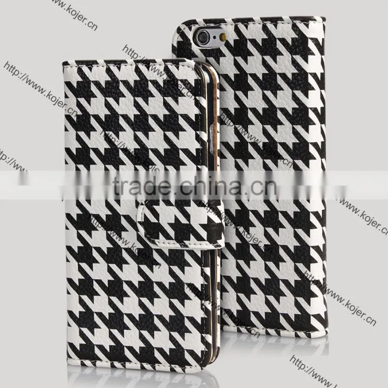 Newest Swallow gird Leather Flip Phone Cases for iphone 6