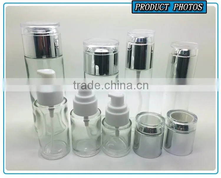 Fosted glass cosmetic bottles and jars