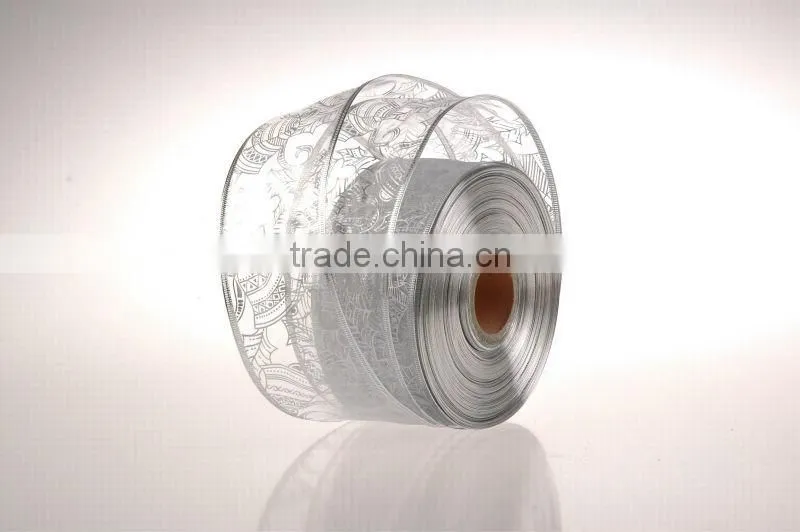 2014 New Design and Cheap Organza Chrismas Ribbon for Decoration