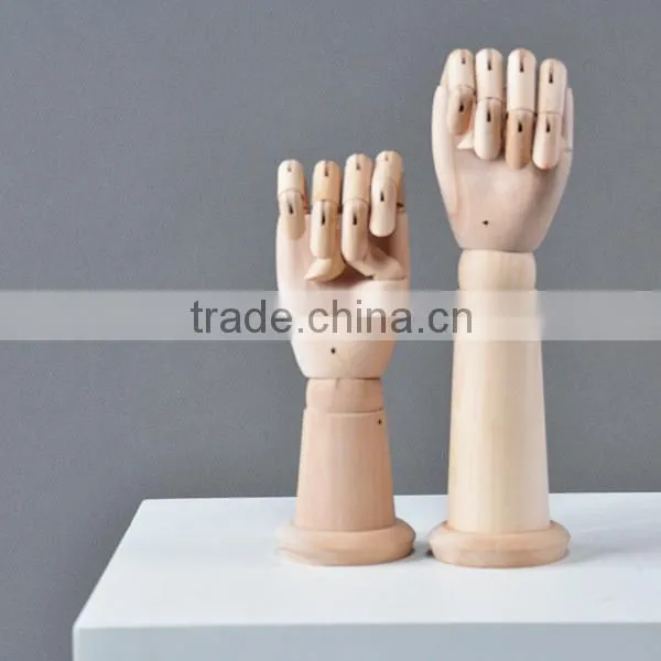 jewelry display mannequin hand, articulated wooden hand