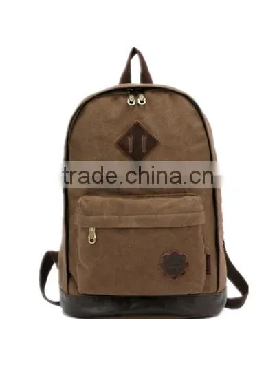 strong canvas backpack with two color for travel / school in China