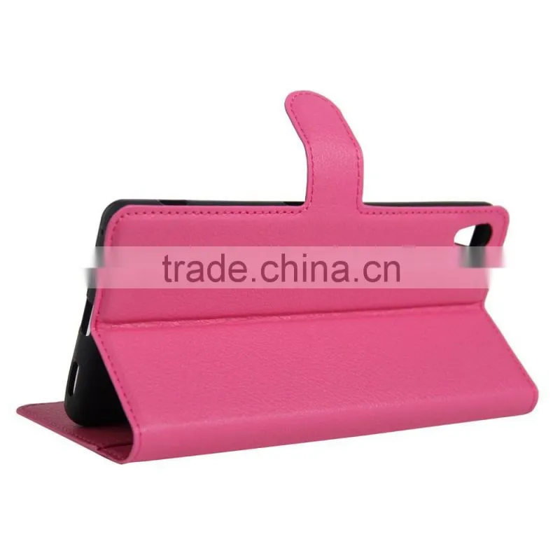 PU Leather Card Case Leather Mobile Back Cover Case For Sony C6