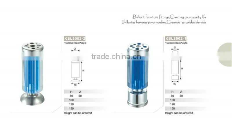 acrylic steel screw sofa legs ,acrylic sofa legs for furniture KSL8002