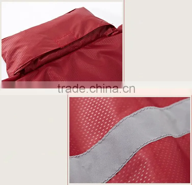 fashion outdoor hood raincoat with reflective stripe