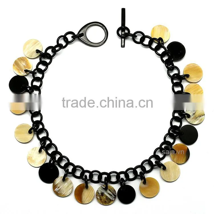 Buffalo horn white, buffalo horn jewelry, buffalo horn necklace SHN-298