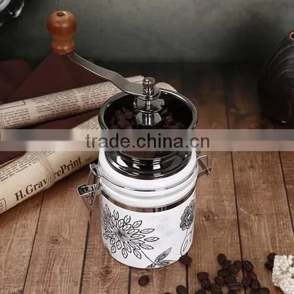 ceramic container, ceramic burr manual coffee grinder, coffee mill