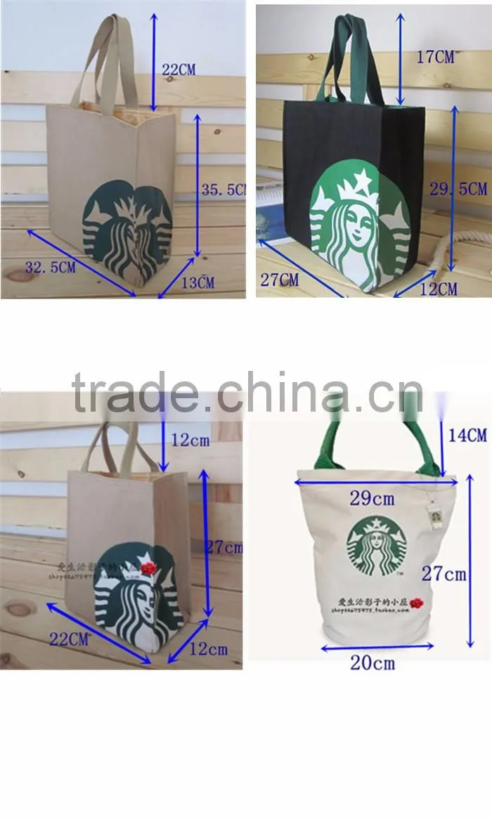 Eco shoulder canvas bag with tote for food packaging bag