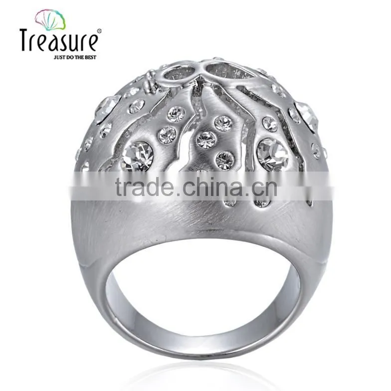 Treasure Factory 2015 new design rings silver jewelry hollow out spider shape set auger alloy ring