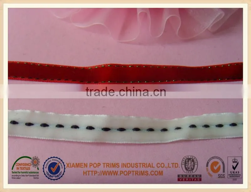 Colourful nylon velvet ribbon