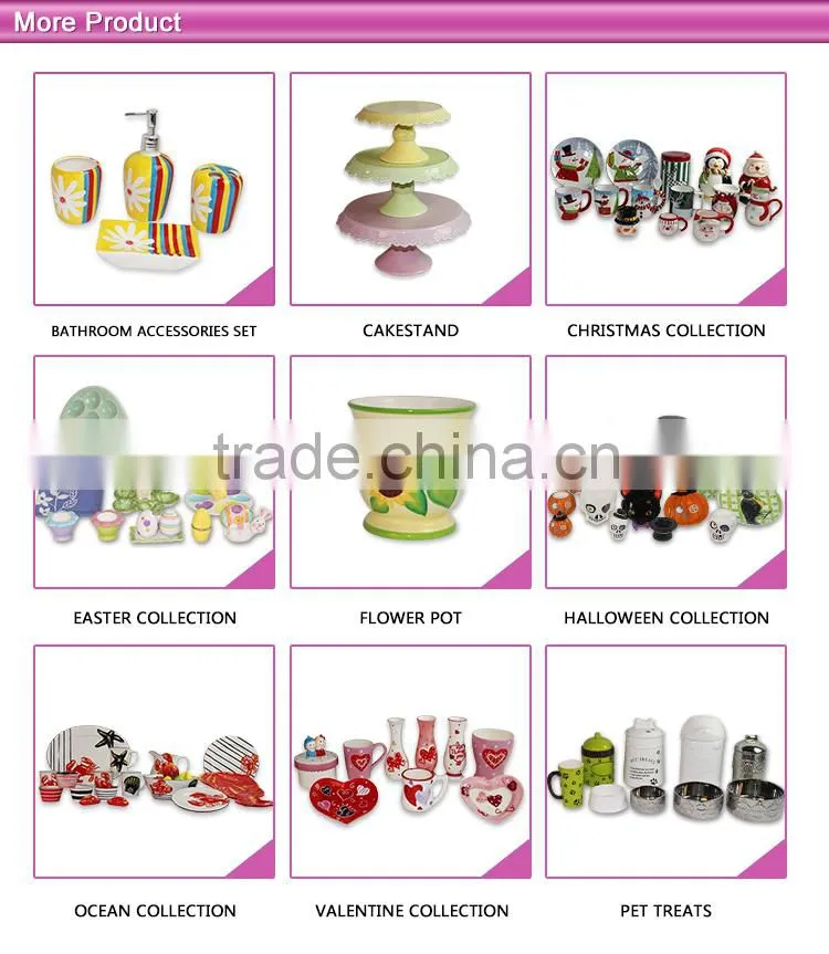 Lead-free With Christmas Design Ceramic Christmas Candy Bowl , Colored Ceramic Bowl