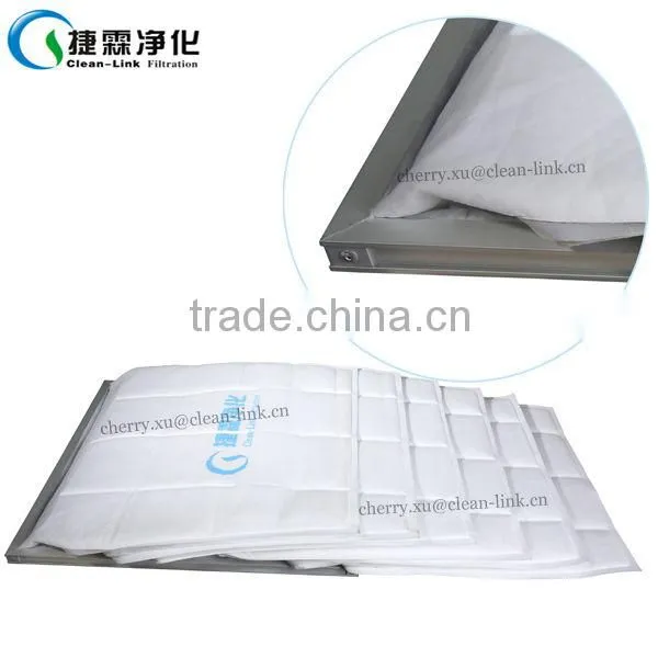 Hot sale Shot sale bag filter media/synthetic fiber pocket filtynthetic fiberglass filter media bag Air Filter air pocket filter