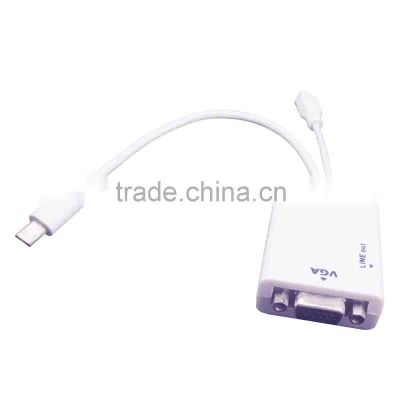 Micro USB 11pin MHL adaptador VGA + audio for smart phone