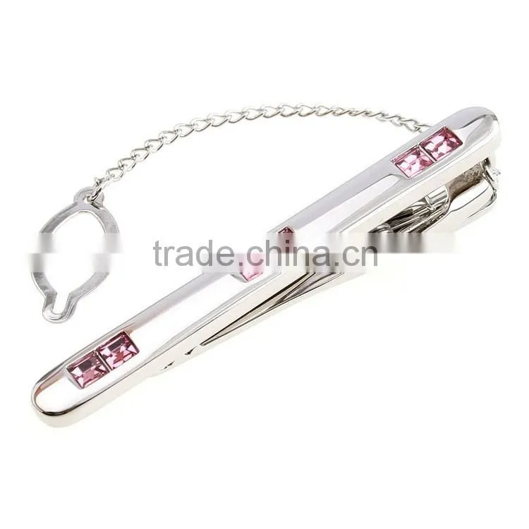 simple rhinestone metal mens tie set aceessories