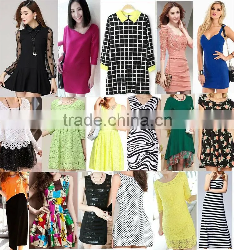 2014 chinese factory garment long sleeve loose women dress