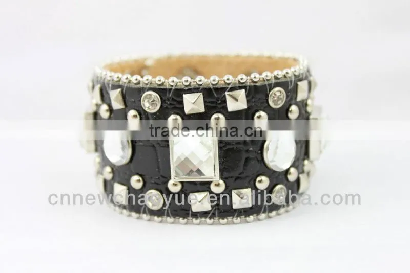 Fashion leather cord wrapped beraded bracelet cheap prices