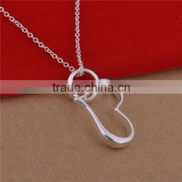 heart model 925 sterling silver jewelry wholesale necklace