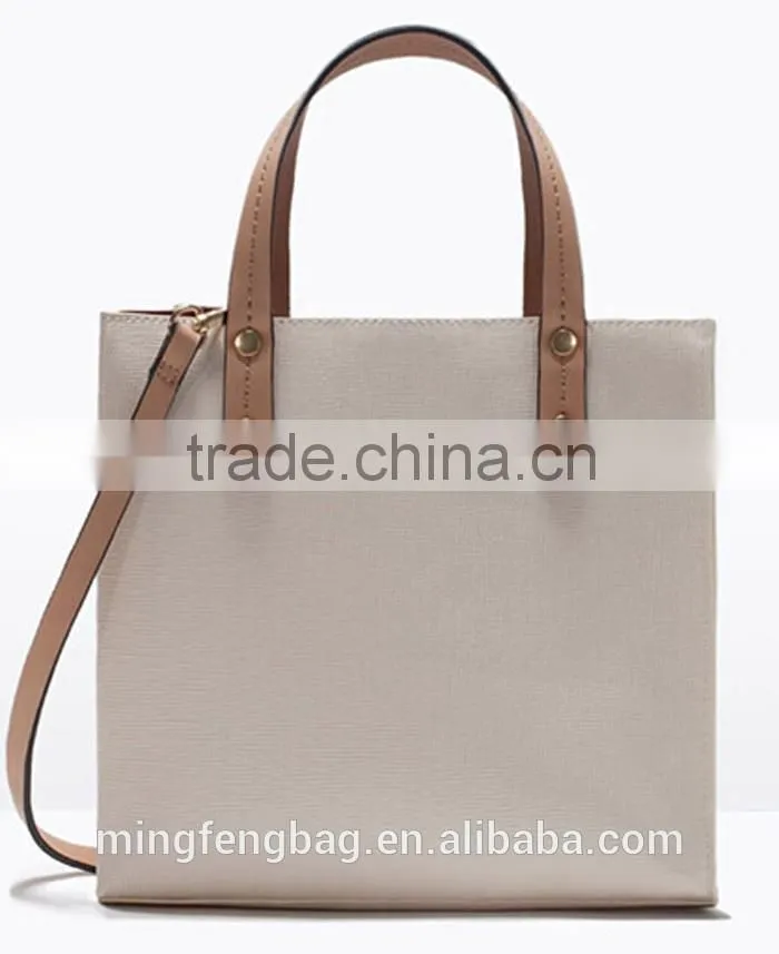 New Custom High Quality Fashionable Mini PU Tote and Shoulder Handbag Shopping Bag for Women