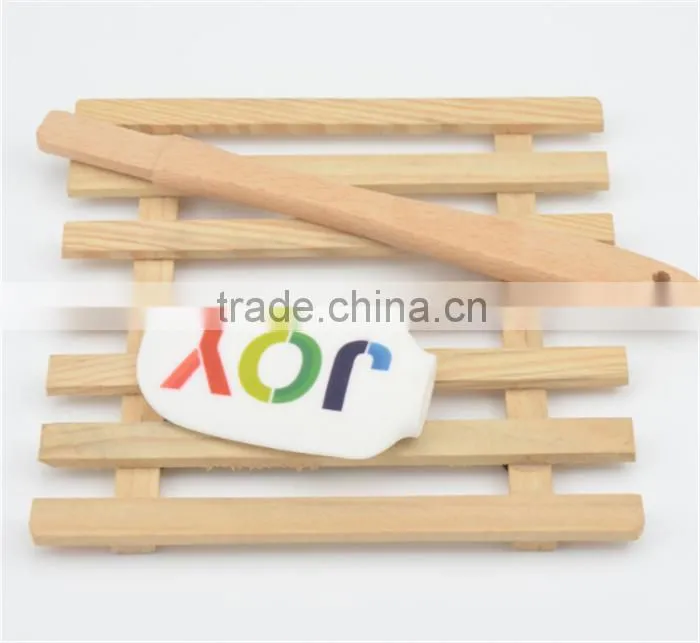 High quality pastry silicone spatula with wooden handle easy flex baking spatula