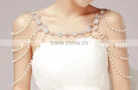 New Arrival Bride Wedding Fashion gold sexy body chain good shouder body chain