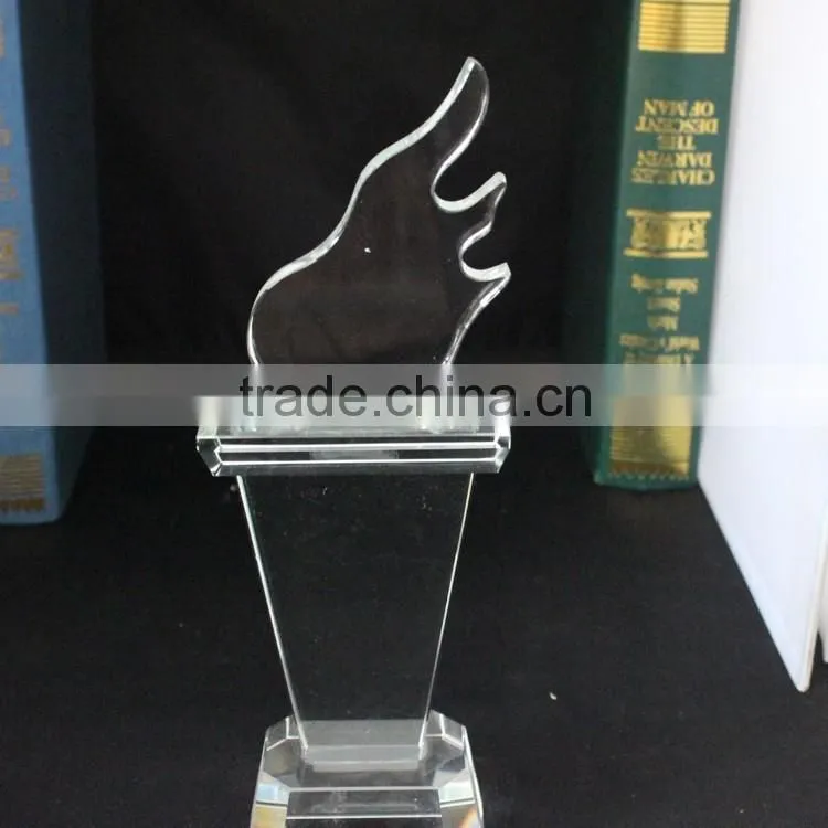 cheap Transparent Flame speacial Crystal Trophy