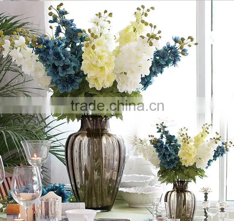European style artificial wholesale flowers artificial silk delphinium ajacis