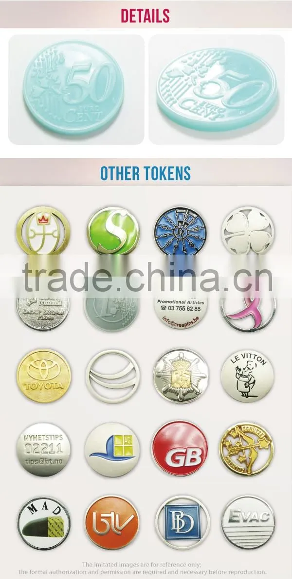 Wholesale bulk blank plastic for euro market custom token coin