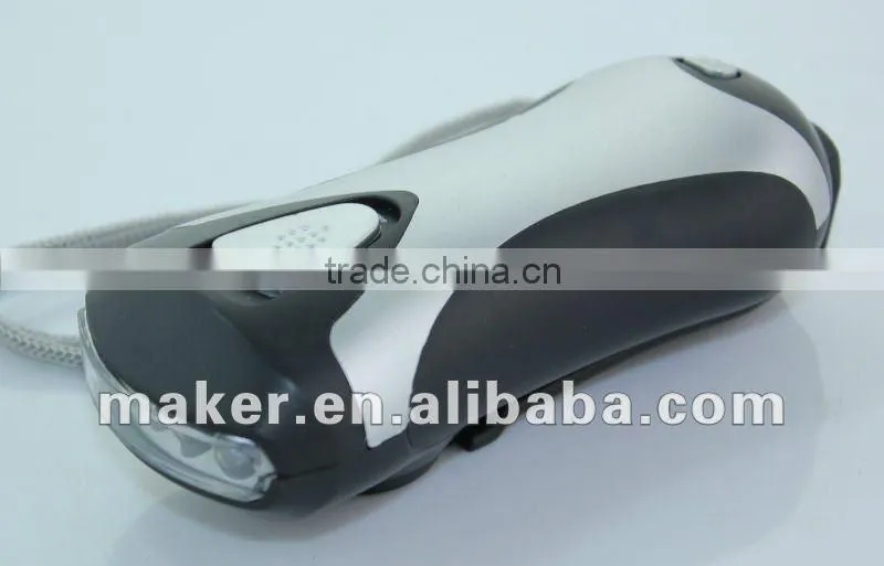 5 LED Dynamo Powered Siren Flashlight