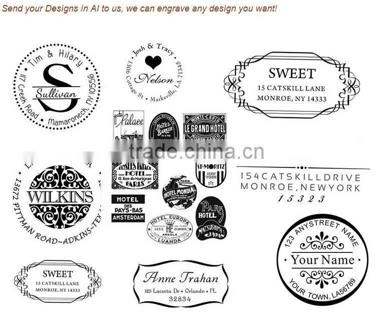 Oval 30*45mm Rubber Embossed Seal Custom Stamps
