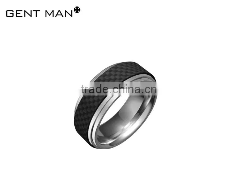 Fashion Design American Style hot selling Custom carbon fiber ring for men Titanium Band