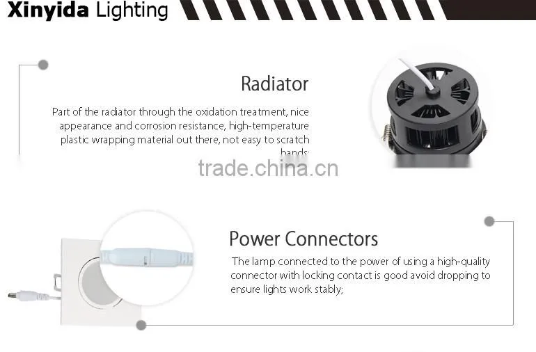 Part of the radiator through the oxidation treatment 3w led down light