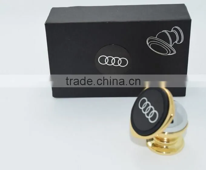 wholesale cell phone accessory aluminum magnetic car phone holder with 2 metal plate