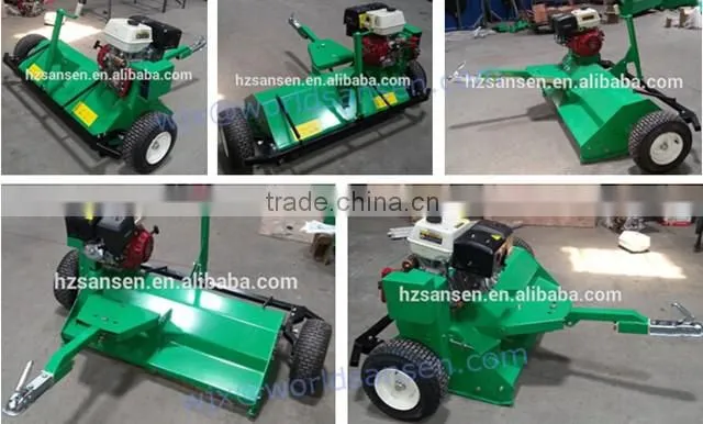 Flail Mower pull tow behind quad ATV, Gasoline ATV lawn Mower with 13-15hp engine electric or handle start